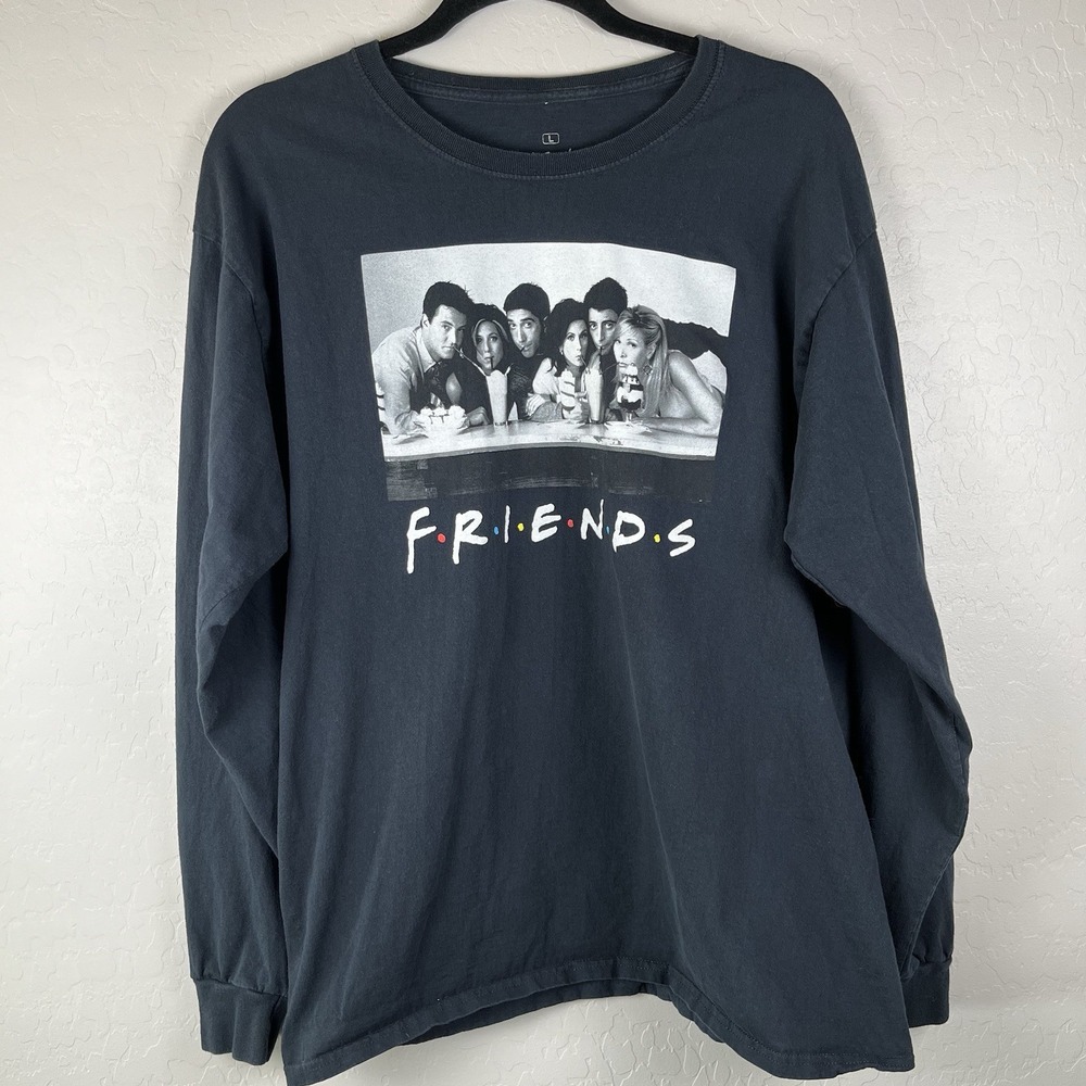 Men's L Ripple Junction Friends Group Photo Crew‎ Neck Graphic Tee T Shirt
